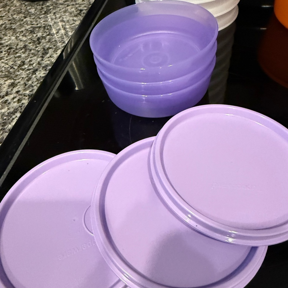 Tupperware Colorful Plastic Food Storage Containers and hamburger press bundle - Picture 7 of 9